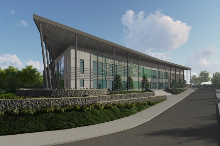 CGI of the planned Caerphilly Leisure & Wellness Hub