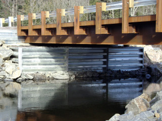 AIL's Bolt-A-Bin has been used to build abutments for permanent bridges