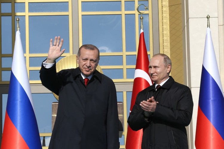 Erdogan and Putin gave speeches that were relayed to the site