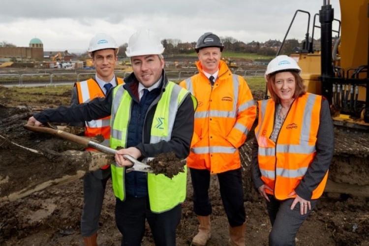 On site, L to R, are SHC project director John Clephan, Sigma development manager Andy Beattie, Engie regional director Nathan Brough and Sheffield City Council director Laraine Manley