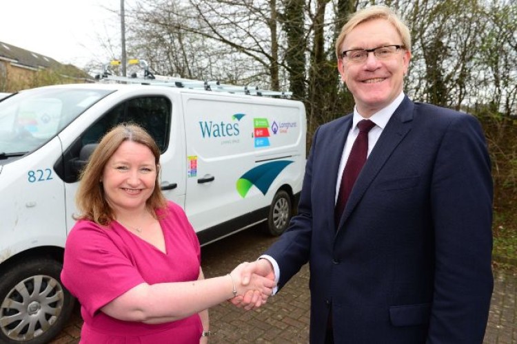 Longhurst Group director Sharon Guest with Steve Coombs of Wates Living Space