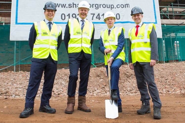 Left to right are Grainger director Mark Woodrow, Stephen Shaylor, Mayor Andy Street and Blackswan MD Marcus Hawley