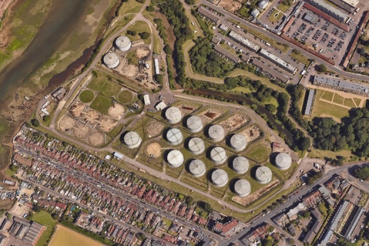 The Gosport oil fuel depot (as seen by Google Earth)