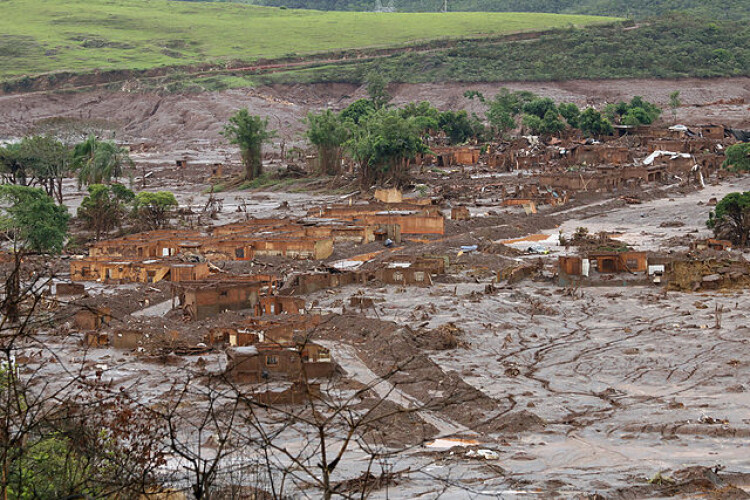 The village of Bento Rodrigues after the 2015 disaster