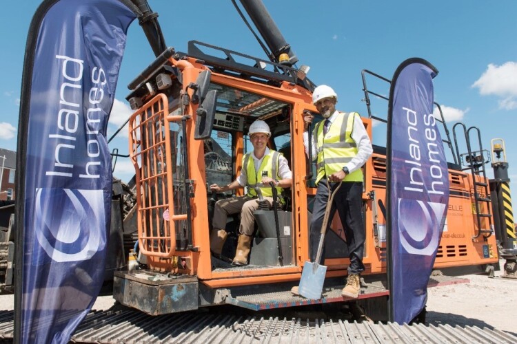 Cllr Philip Broadhead (left) and Inland Homes finance director Nish Malde