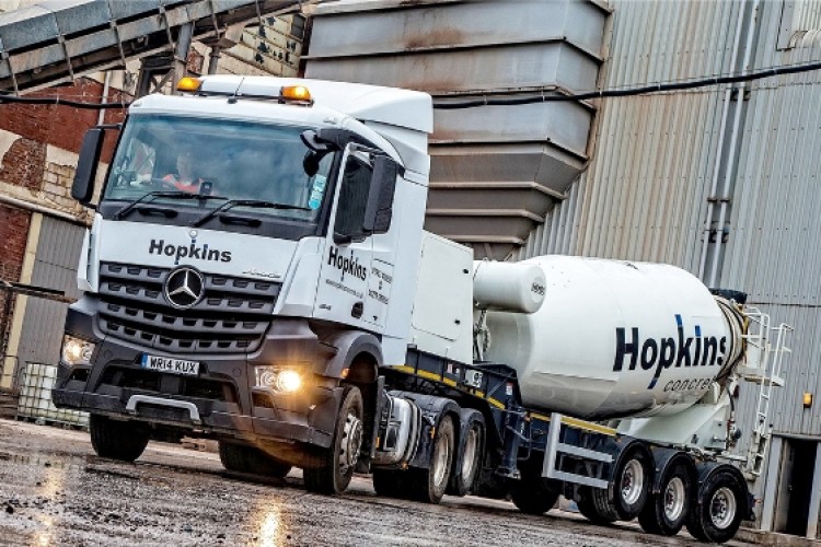 One of Hopkins' new concrete mixer trucks 