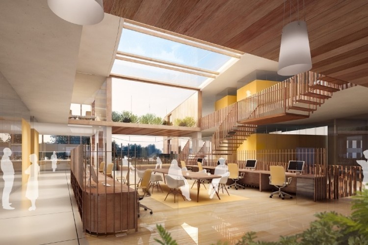 CGI image of the new Research & Education Centre at Alder Hey