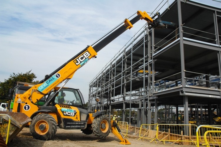 One of the 540-170 Loadall telescopic handlers bought by One Call Hire pictured at work on the construction of the new RAL Space Technology Centre on the Harwell Oxford Science & Innovation Campus in Oxfordshire.