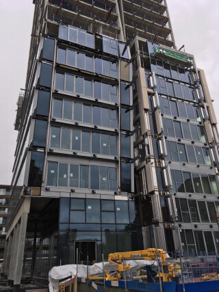 The residential tower was under construction on Pennington Street in London