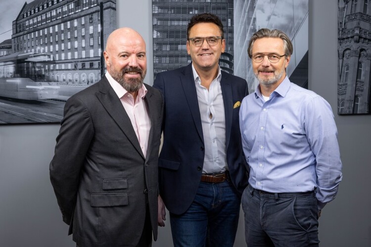 Managing director Dean Johnston (left) with new directors Lee Sale (centre) and Peter Croft (right)