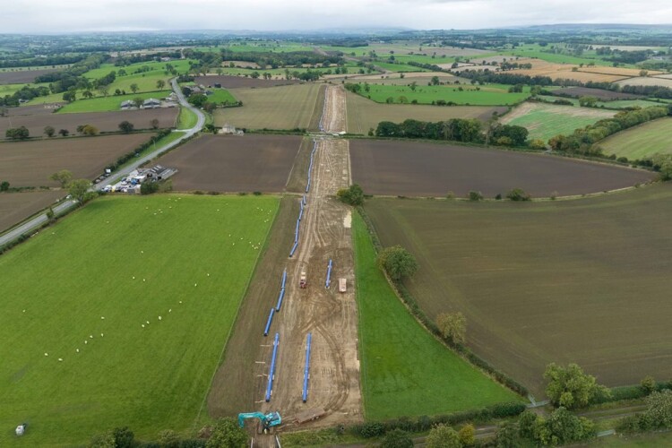 First pipes being buried