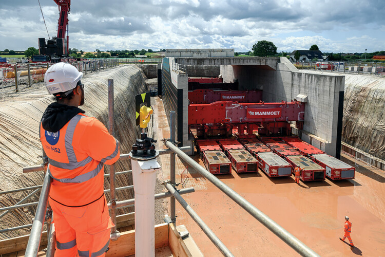 Mammoet axle lines prepare to shift the 6,200-tonne bridge
