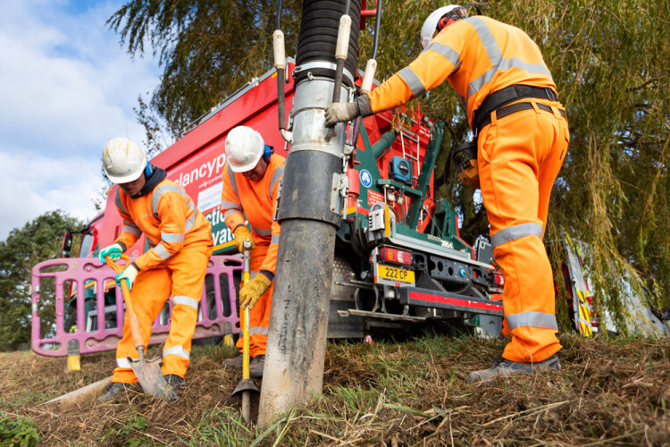 Clancy in action, workign for Anglian Water