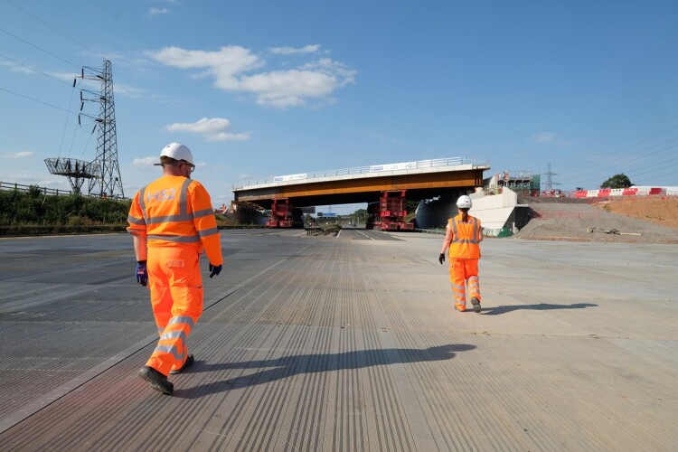 The 2,750-tonne structure was wheeled into place in just 105 minutes