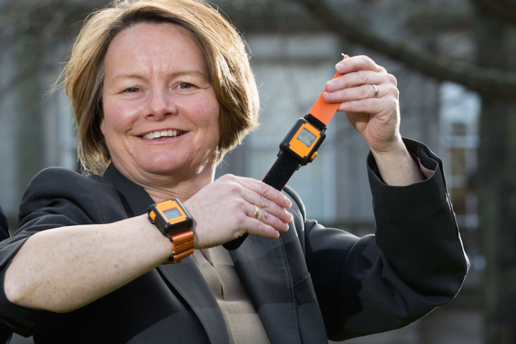Reactec CEO Jacqui McLaughlin with strap-on HAVwear