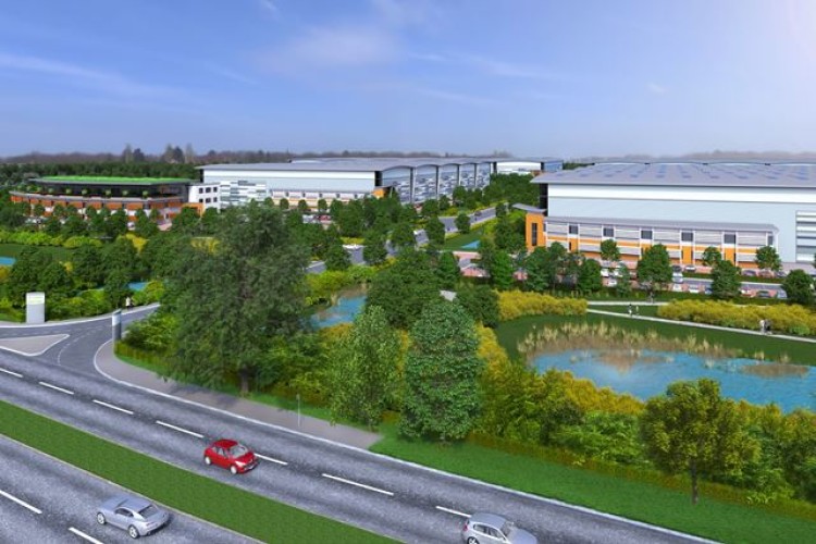 CGI of the Enderby logistics hub