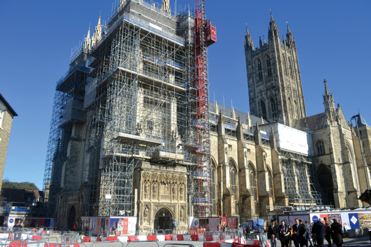 The current phase of restoration work is focused on the nave and the west towers