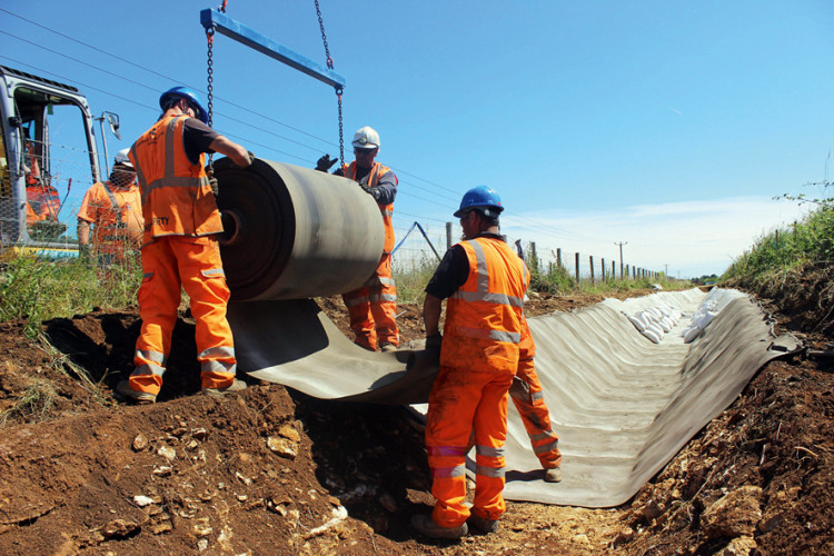 Concrete canvas is widely used in the UK for lining drainage channels