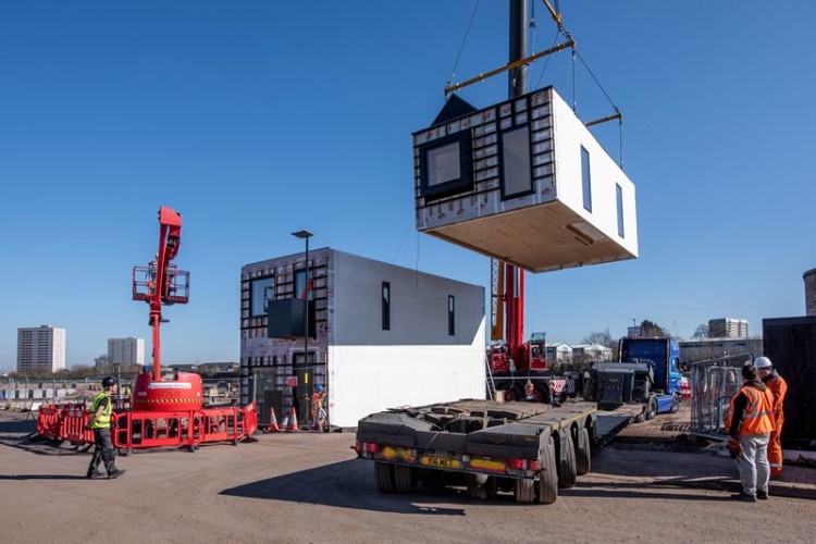 First prefab homes arrive on site