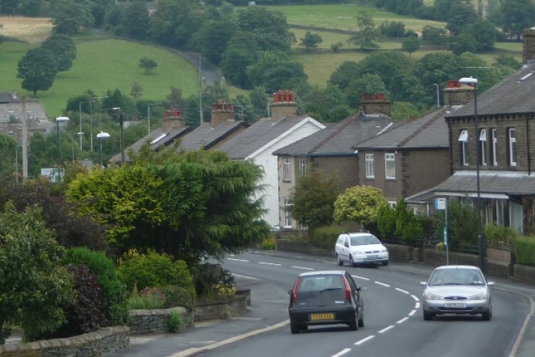 The A6068 at Cross Hills, mid way between Burnley and Bradford