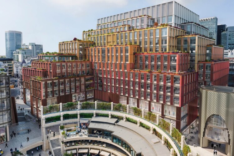CGI of 1 Broadgate, a 14-storey building with 500,000 sq ft of offices 