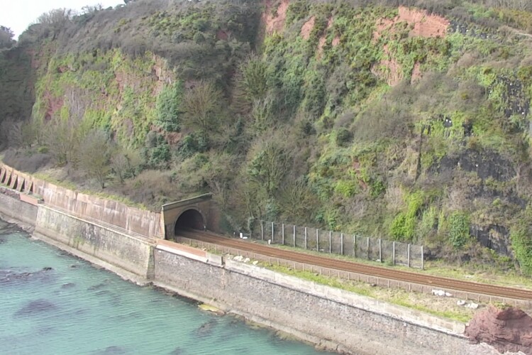 Cliffs above the Dawlish-Holcombe line