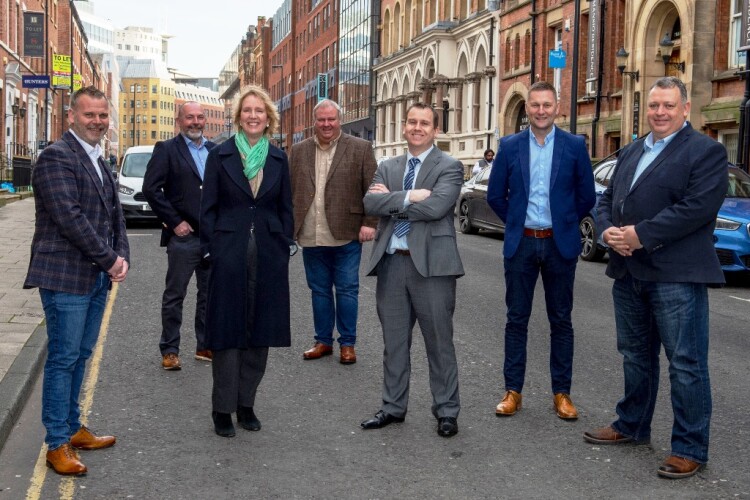 Left to right are Mark Peat, Paul Harrison, Cathy Cook, Andrew Sutcliffe, Dale Coleman, Darren Hill and David Broadhurst