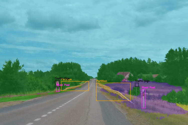Image taken from a pilot project testing AI visual analysis capabilities, using a road vehicle as the platform for data collection. In spring, road vehicles will be replaced by UAVs.
