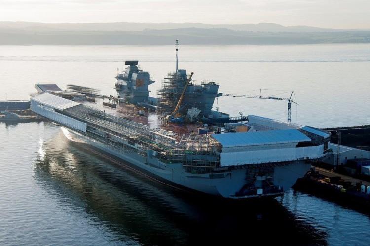 The HMS Queen Elizabeth under construction in Rosyth