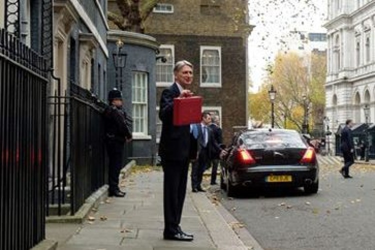 Chancellor Philip Hammond shows off his red box