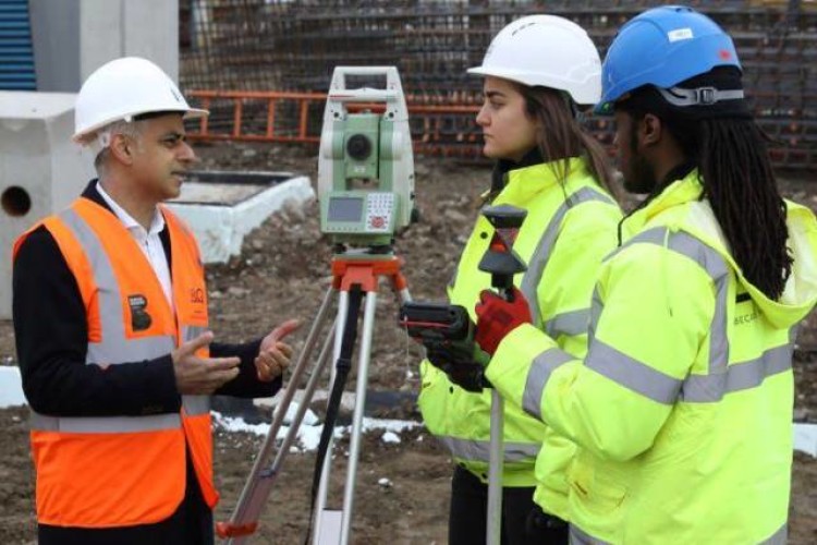 Mayor of London Sadiq Khan out on site