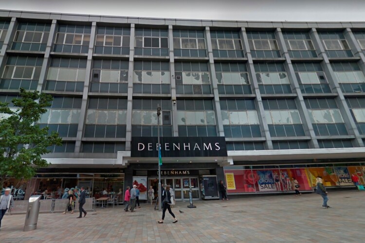 There is a proposal for the former Debenhams store in Sheffield to be repurposed for healthcare. Image from Google Streetview.