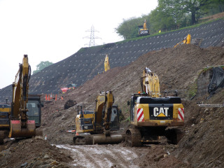 The steep-sided valleys along the A465 route have complicated the task of controlling surface-water runoff