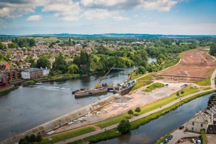 First phase of the Exeter flood defence scheme