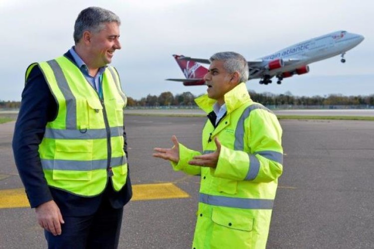 Gatwick Airport chief exec  Stewart Wingate with London mayor Sadiq Khan