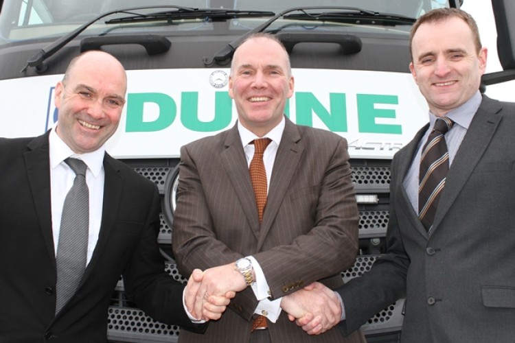 Dunne Group owner Gordon Dunne with his two managing directors, Kevin Graham (left) and Patrick Reel (right)