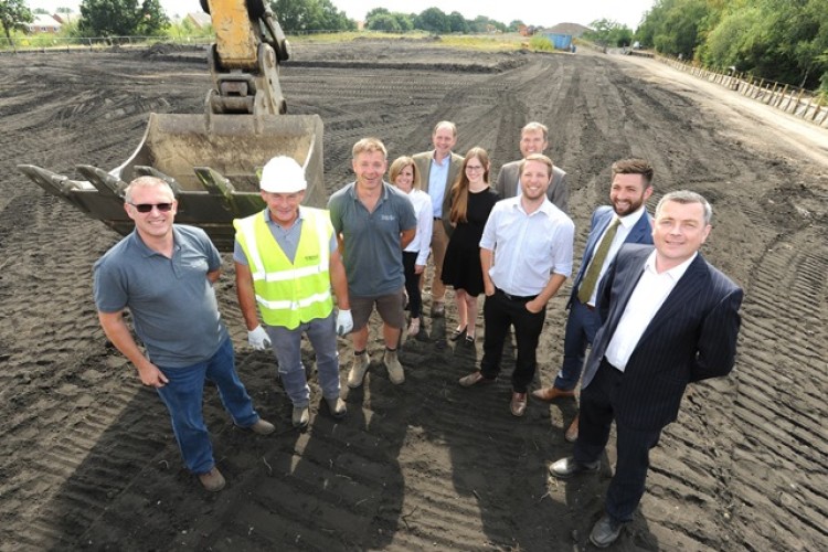 Leafbridge project partners gather on site in North Hykeham