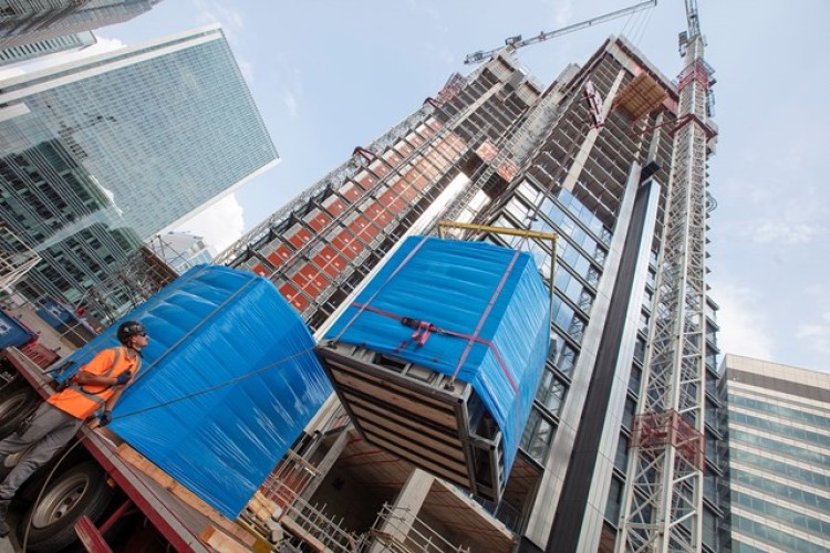 Bathrooms being installed in Valiant Tower