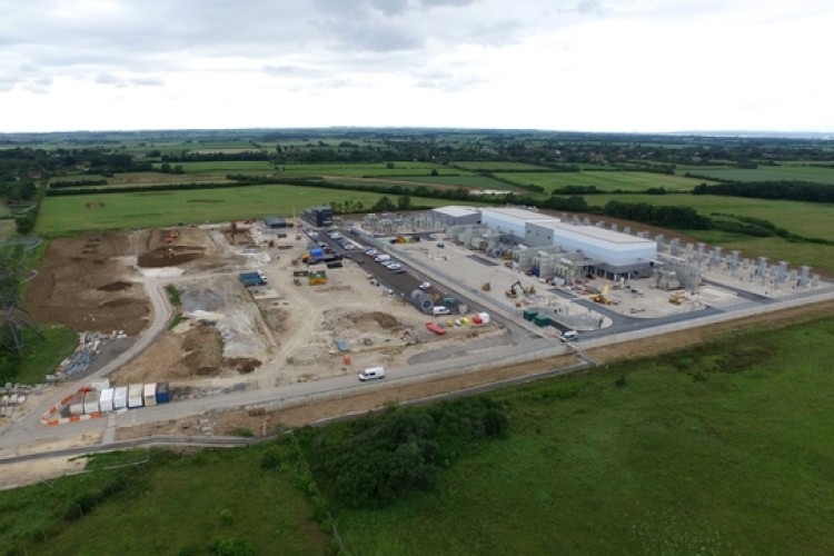 With work on the first substation, to the right, nearing completion, Balfour Beatty prepares the ground for the second