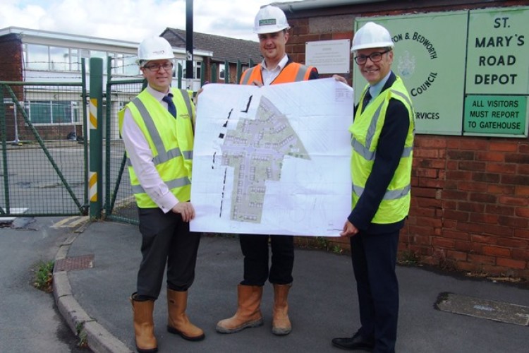 Partner md Leigh Cresswell (centre) with Joe Reeves from Midland Hart (left) and Brent Davis from the council.