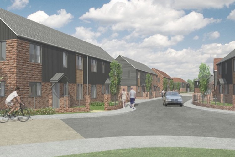 Computer-generated image of the new housing development at Beacon Park. (Courtesy of architect Ingleton Wood)