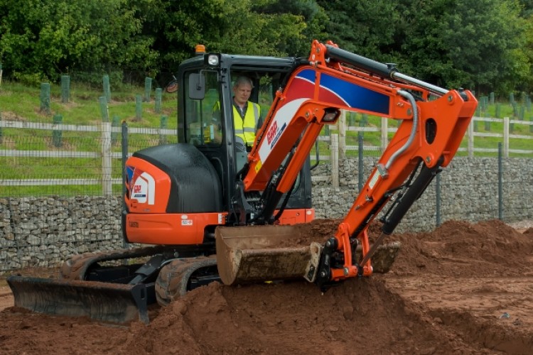 A five-tonne zero-tailswing Kubota excavator