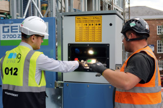 GTI installer Lewis Valentine (right) runs RG Group project manager James Smith through the hoist's controls