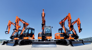 A consignment of JCB midi excavators destined for a Boels UK depot