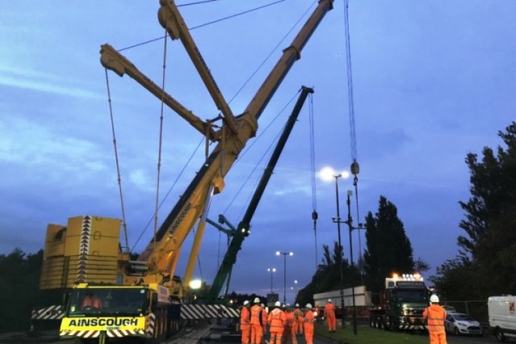 Ainscough at work on the Trafford Park Metrolink extension recently