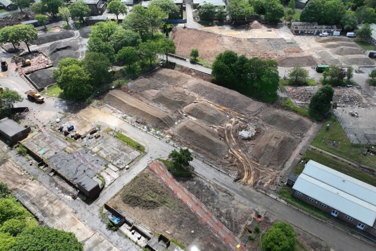An aerial view of the site, courtesy of Soilfix