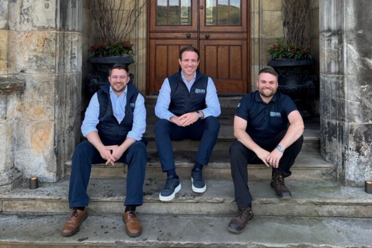 Fraser Shields, commercial manager, EBS; Kerr McEwan, group director M Squared; Connor Kennedy, operations manager at EBS.
