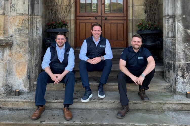 Fraser Shields, commercial manager, EBS; Kerr McEwan, group director M Squared; Connor Kennedy, operations manager at EBS.