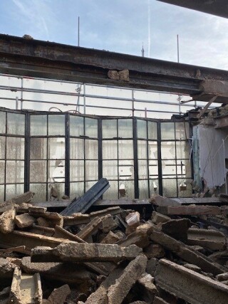 The steel was salvaged by McLaren fromn the old House of Fraser department store The steel was salvaged by McLaren fromn the old House of Fraser department store