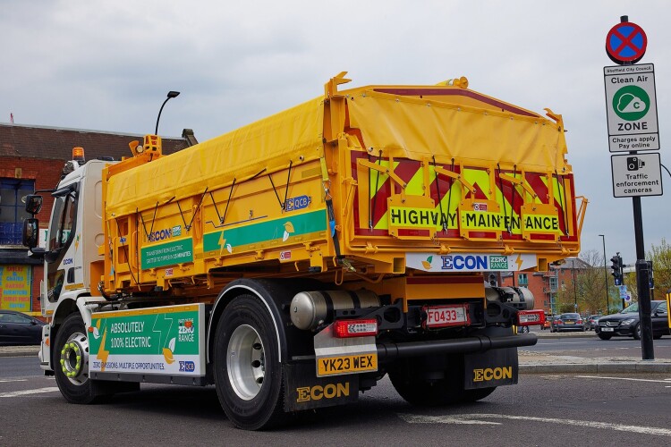 The electric truck has three different bodies that can be attached